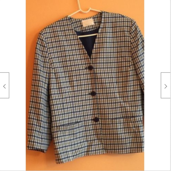 VTG PENDLETON Check Pattern Blazer Jacket SZ 14 - Picture 3 of 7